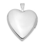 14K White Gold Floral Vine Border 20mm Heart Locket - Image 3