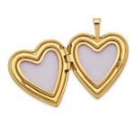 14K Satin Diamond Star I LOVE YOU Script 20mm Heart Locket - Image 4