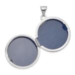 14K White Gold Diamond Fancy Knot Design 20mm Round Locket - Image 4