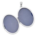 14k White Gold Polished Domed Plain 34mm Oval Locket - Image 2