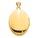 14k with White Rhodium Brushed and Polished Diamond Stars 21mm Oval Locket - Image 4