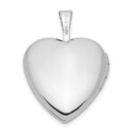 14k White Gold .01 carat Diamond Star 16mm Heart Locket - Image 4