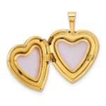 14k Two Interlocked Hearts 16mm Heart Locket - Image 5