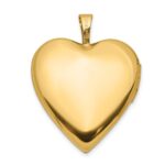 14K Satin and Polished Diamond Star 20mm Heart Locket - Image 3
