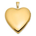 14K Satin and Polished Angel Wings 20mm Heart Locket - Image 3