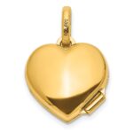 14K Polished CZ Bee 12mm Heart Locket - Image 3