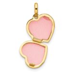 14K Polished CZ Bee 12mm Heart Locket - Image 4