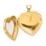 14K Polished White Agate MOM Script 18mm Heart Locket - Image 4