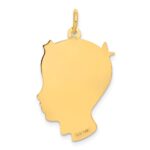 14k .013 Depth Engravable Boy Head Charm - Image 4