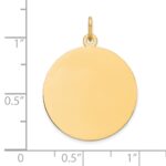 14k Plain .011 Gauge Round Engravable 23mm Disc Charm - Image 2