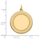 14k Etched Design Edge .018 Gauge Round Engravable 22mm Disc Charm - Image 2