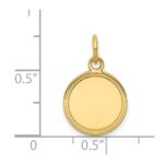 14k Plain with Zig-Zag Edge .018 Gauge Engravable Round 13mm Disc Charm - Image 2