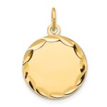 14k Etched Edge .011 Gauge Engravable Round 16mm Disc Charm