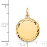14k Etched Edge .018 Gauge Engravable Round 16mm Disc Charm - Image 3