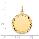 14k Etched Edge .013 Gauge Engravable Round 19mm Disc Charm - Image 2