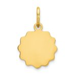 14k .009 Gauge Engravable Round Scalloped 12x10mm Disc Charm
