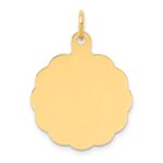 14k .018 Gauge Engravable Round Scalloped 22x19mm Disc Charm
