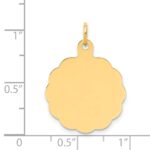 14k .018 Gauge Engravable Round Scalloped 22x19mm Disc Charm - Image 2