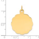 14k .018 Gauge Engravable Round Scalloped 26x23mm Disc Charm - Image 3