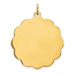 14k .018 Gauge Engravable Round Scalloped 28x25mm Disc Charm
