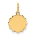 14k .009 Gauge Engravable Round Scalloped 12x10mm Disc Charm