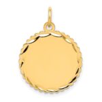 14k Etched Edge .011 Gauge Engravable Round Scalloped 20x18mm Disc Charm