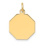 14k Plain .013 Gauge Engravable Octagonal 17x15mm Disc Charm