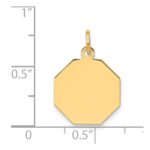 14k Plain .013 Gauge Engravable Octagonal 17x15mm Disc Charm - Image 2