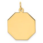 14k Plain .018 Gauge Engravable Octagonal 21x19mm Disc Charm