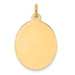 14k Plain .035 Gauge Engravable Oval 23x16mm Disc Charm