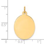 14k Plain .009 Gauge Engravable Oval 23x16mm Disc Charm - Image 2