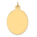 14k Plain .035 Gauge Engravable Oval 34x22mm Disc Charm