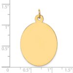 14k Plain .011 Gauge Engravable Oval 34x22mm Disc Charm - Image 2