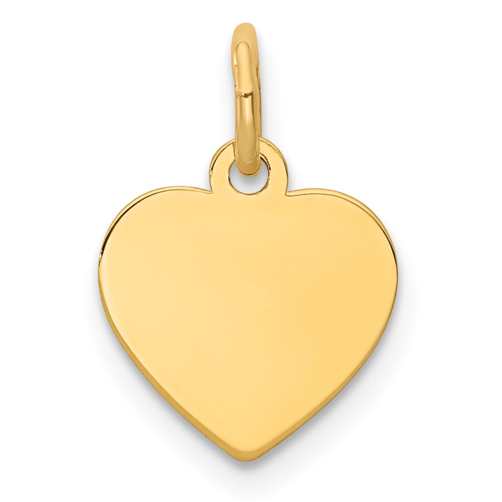 XM194-1.jpg 14k Plain .013 Gauge Engravable Heart 12x10mm Disc Charm - Image 1