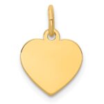 14k Plain .027 Gauge Engravable Heart 12x10mm Disc Charm