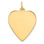 14k Plain .018 Gauge Engravable Heart 24x21mm Disc Charm