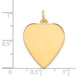 14k Plain .013 Gauge Engravable Heart 24x21mm Disc Charm - Image 2