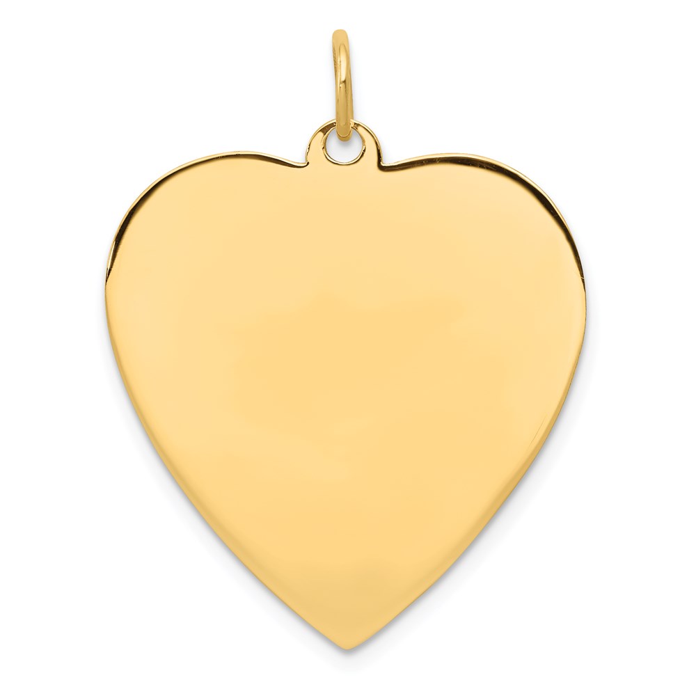 XM199-1.jpg 14k Plain .018 Gauge Engravable Heart 27x24mm Disc Charm - Image 1