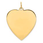 14k Plain .027 Gauge Engravable Heart 27x24mm Disc Charm