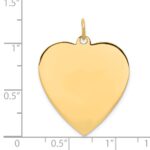 14k Plain .035 Gauge Engravable Heart 27x24mm Disc Charm - Image 3