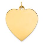 14k Plain .035 Gauge Engravable Heart 30x28mm Disc Charm