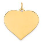 14k Plain .018 Gauge Engraveable Heart 22x24mm Disc Charm