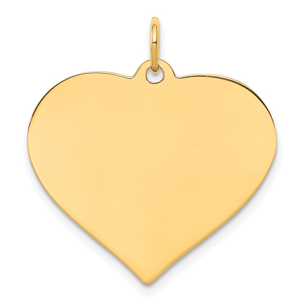 XM202-2.jpg 14k Plain .018 Gauge Engraveable Heart 22x24mm Disc Charm - Image 1