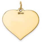 14k Plain .035 Gauge Engraveable Heart 22x24mm Disc Charm - Image 3