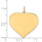 14k Plain .035 Gauge Engraveable Heart 22x24mm Disc Charm - Image 2