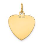 14k Etched Design .013 Gauge Engravable Heart 18x15mm Disc Charm - Image 3