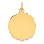 14k Plain with Fancy Edge .018 Gauge Engravable Round 20x18mm Disc Charm