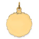 14k Plain with Fancy Edge .013 Gauge Engravable Round 20x18mm Disc Charm - Image 3