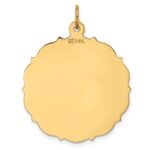 14k Plain with Fancy Edge .018 Gauge Engravable Round 29x26mm Disc Charm - Image 3