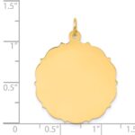 14k Plain with Fancy Edge .018 Gauge Engravable Round 29x26mm Disc Charm - Image 2